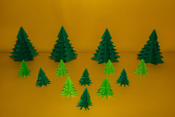 Decorative paper wood. On the eve of the celebration of christmas