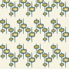 Geometric of gold and green retro abstract elegant seamless integration pattern for surface design. Gold and green patterns illustration on cream background.