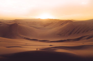 Fototapeta na wymiar Desert Sunset drone