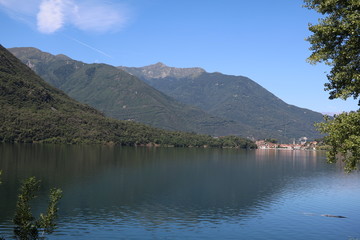 Lake Mergozzo in summer, Italy