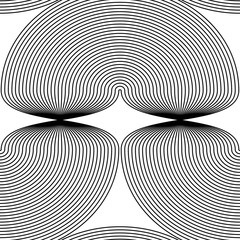 Abstract vector seamless op art pattern. Monochrome graphic ornament