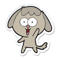 sticker of a cute cartoon dog