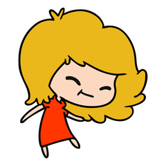 cartoon of cute kawaii girl