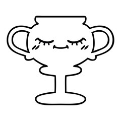 line drawing cartoon trophy