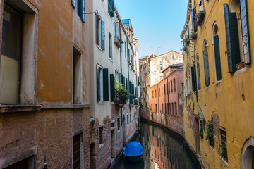 Fototapeta na wymiar Europe, Italy, Venice, Italy, CANAL AMIDST BUILDINGS AGAINST SKY IN CITY