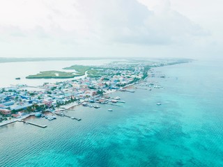 aerial view of tropical island