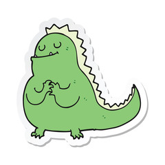 sticker of a cartoon dinosaur