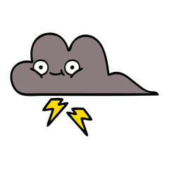 Obraz premium cute cartoon storm cloud