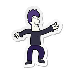 sticker of a cartoon vampire