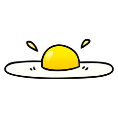 quirky gradient shaded cartoon fried egg