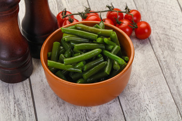 Green beans in the bowl