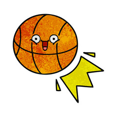 retro grunge texture cartoon basketball