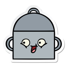 sticker of a cute cartoon cooking pot