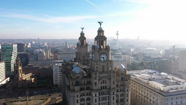 Beautiful aerial view over an historic English city