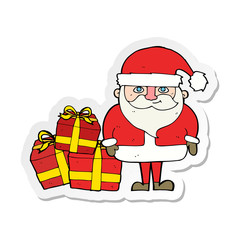 sticker of a cartoon santa claus