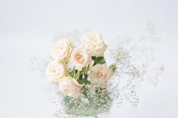 bouquet of cream roses. flowers