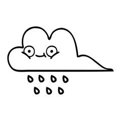 line drawing cartoon storm rain cloud