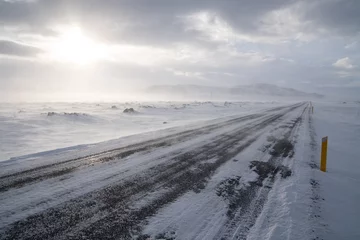 Fotobehang Blizzard, Iceland, Europe © alfotokunst