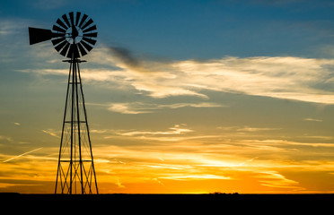 windmill sunset