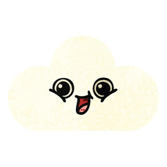 retro illustration style cartoon cloud