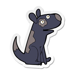 sticker of a cartoon happy dog