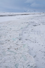 Frozen river, Iceland, Europe