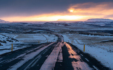 Fototapeta na wymiar Sunset, Iceland, Europe