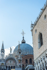 Fototapeta na wymiar Italy, Venice, Piazza San Marco, CATHEDRAL AGAINST SKY IN CITY
