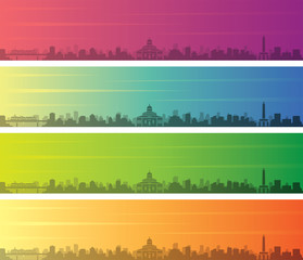 Addis Ababa Multiple Color Gradient Skyline Banner