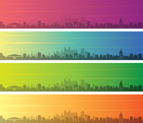 Atlanta Multiple Color Gradient Skyline Banner