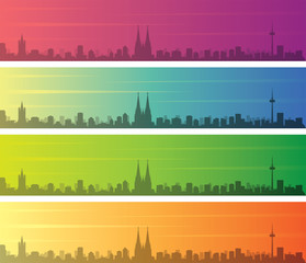 Fototapeta premium Cologne Multiple Color Gradient Skyline Banner