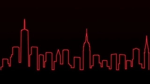 New York Light Lines Skyline Animation