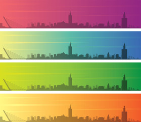 Fototapeta premium Seville Multiple Color Gradient Skyline Banner