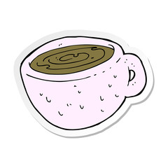 sticker of a cartoon coffee cup