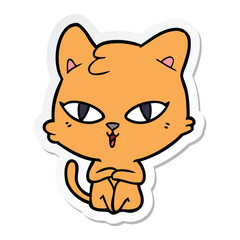 sticker of a cartoon cat
