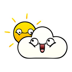 gradient shaded cartoon sunshine and cloud