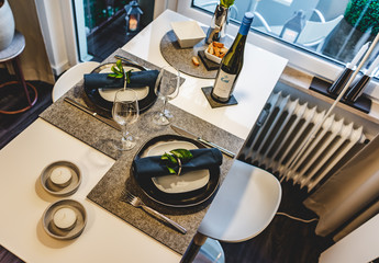 Beautiful modern interior design. Apartment inside view.