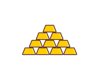 Golden bars laid out pyramid