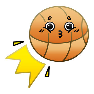 gradient shaded cartoon basketball