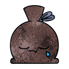 retro grunge texture cartoon sack