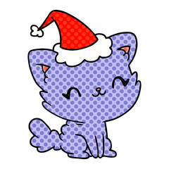 christmas cartoon of kawaii cat