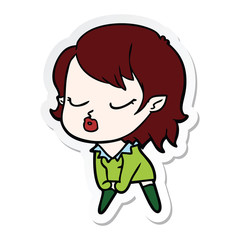 sticker of a cute cartoon vampire girl