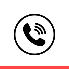 Phone vector icon, call talk symbol. Simple, flat design for web or mobile app