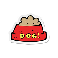 sticker of a cartoon dog food