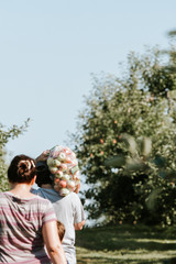 couple picking apples