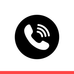 Phone vector icon, call talk symbol. Simple, flat design for web or mobile app