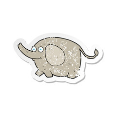 retro distressed sticker of a cartoon elephant