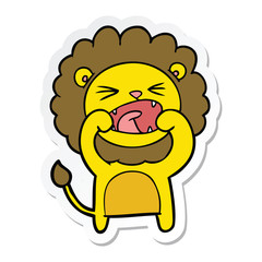 sticker of a cartoon lion