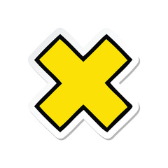 Fototapeta premium sticker of a cute cartoon multiplication symbol