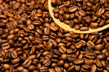Aromatic coffee beans excellent drink in the morning.